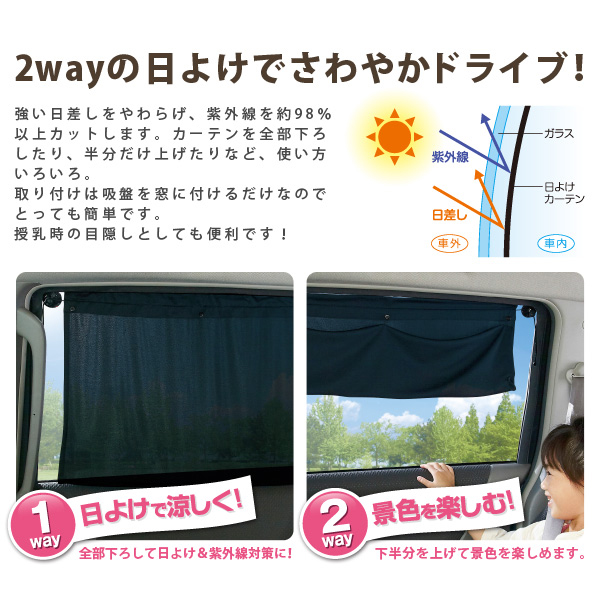 クルマde2way日よけカーテン 1枚入 アイメディア株式会社